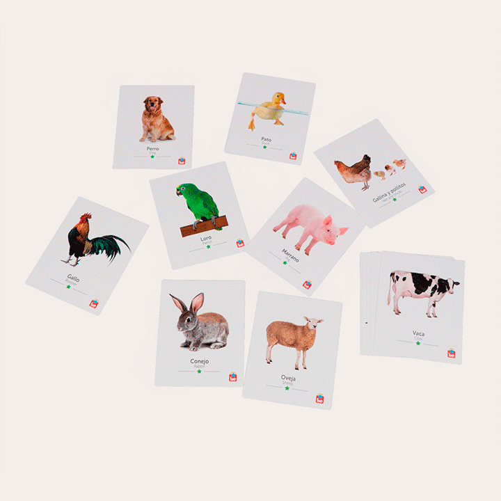 Flash cards animales de la granja