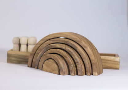 Arcoiris en madera natural. Juguetes en madera