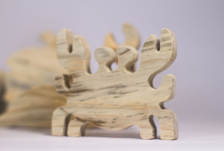 Collection of sea animals in wood x 9