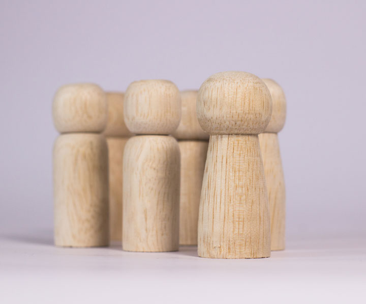 Set of natural dolls x six